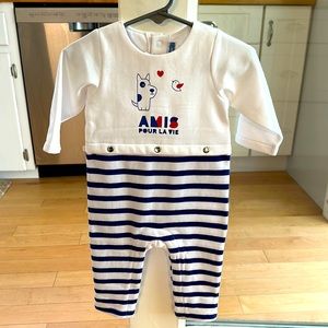Jacadi baby boy fleece onesie